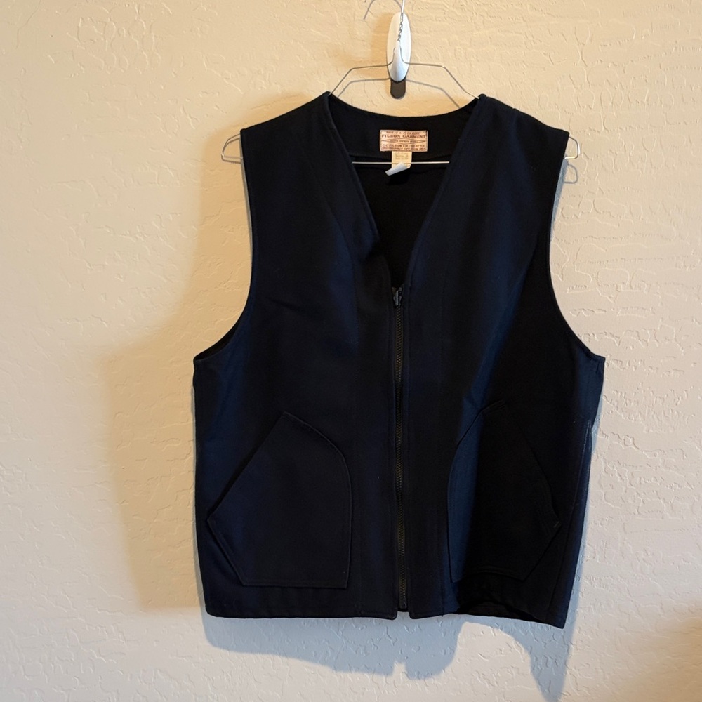 Filson Navy Blue Zip Front Workwear Vest